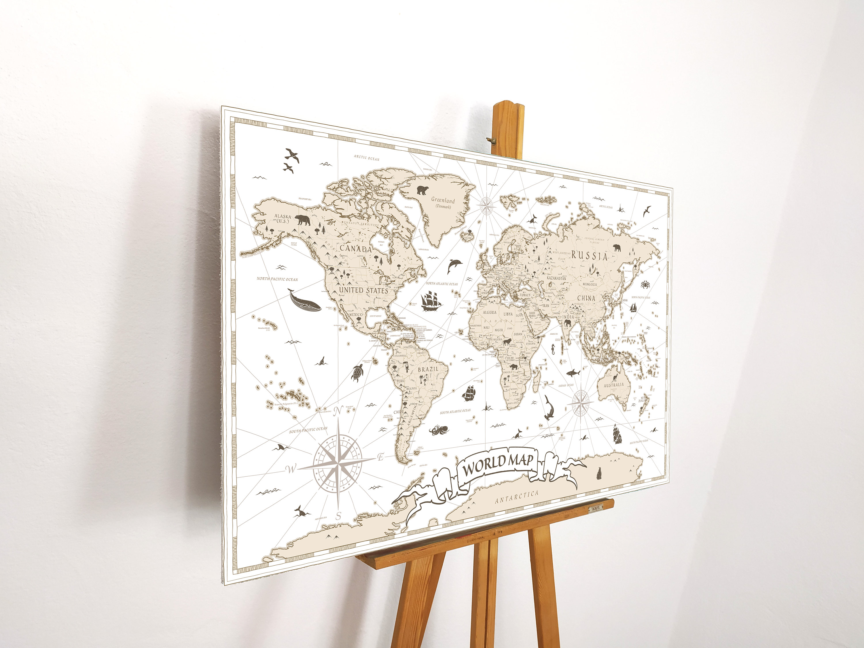 Mapa del Mundo corcho adhesiva Luckies London 100x46 cm The Corkboard Map -  Perles & Co