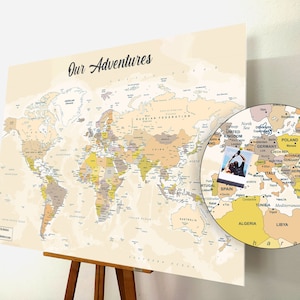 Puntina della mappa del mondo, Mappa dei puntini, Bacheca della mappa del mondo, Mappa del mondo in sughero, Weltkarte, Regalo personalizzato, Boho