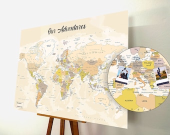 World Map Push Pin, Push Pin Map, World Map Pin board, Cork World Map , Weltkarte, Personalized Gift, Boho