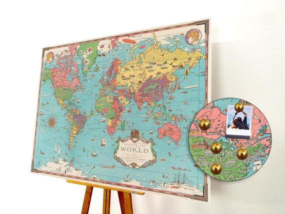 World Map Push Pin, Large Push Pin Map, World Map Pin Board, Cork