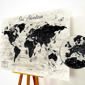 World Map Push Pin, Personalized Map, Cork World Map, Weltkarte, Large Detailed World Map, Animals Vintage, Wood Effect