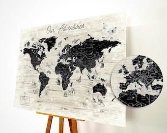 World Map Push Pin, Personalized Map, Cork World Map, Weltkarte, Large Detailed World Map, Animals Vintage, Wood Effect
