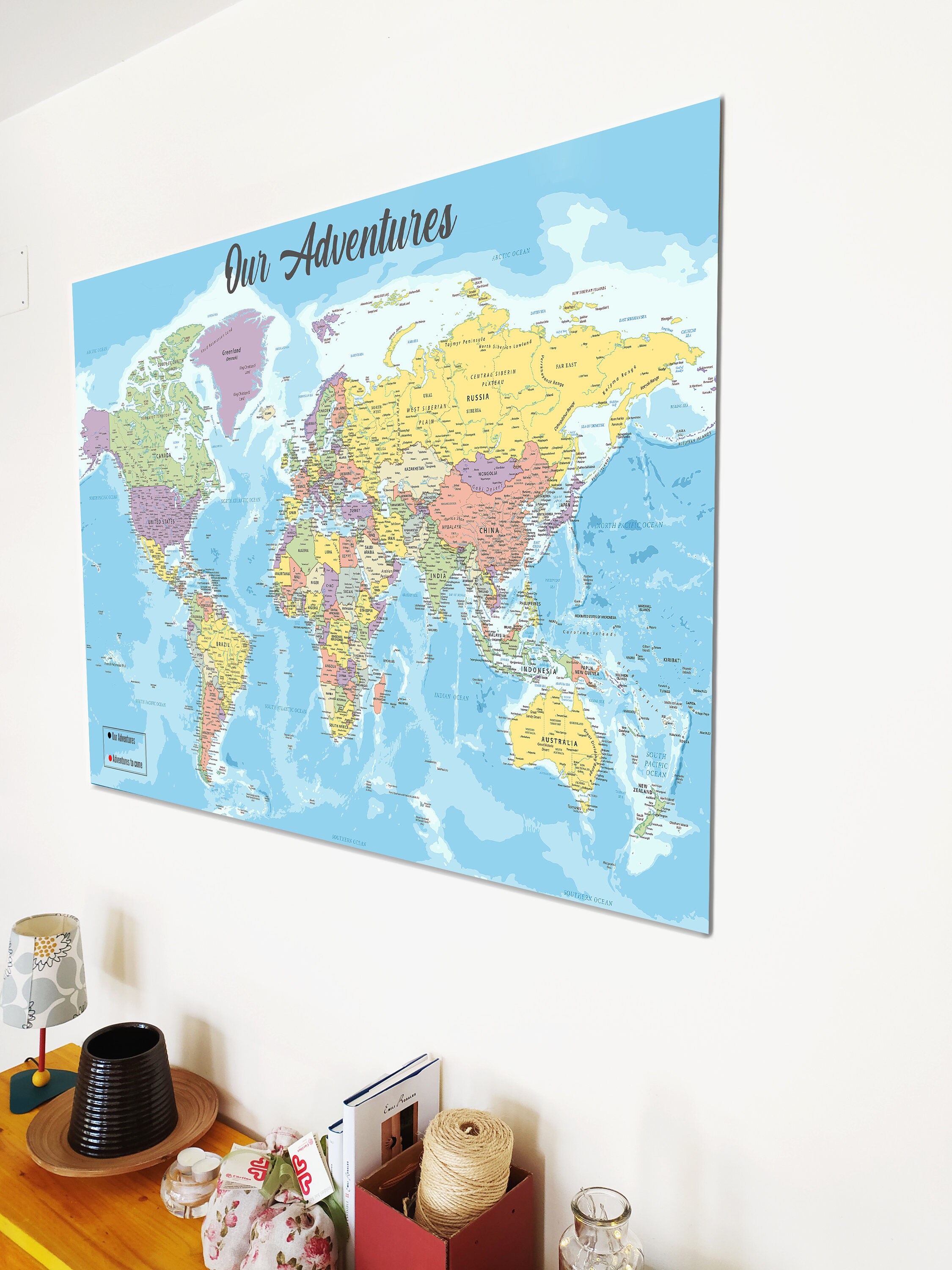 World Map Push Pin Push Pin Map World Map Pin board Cork Etsy