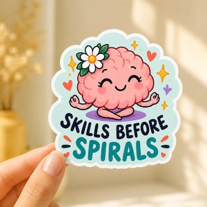 MH | PHP Skills Before Spirals Sticker | Mental Health & DBT Vinyl Decal