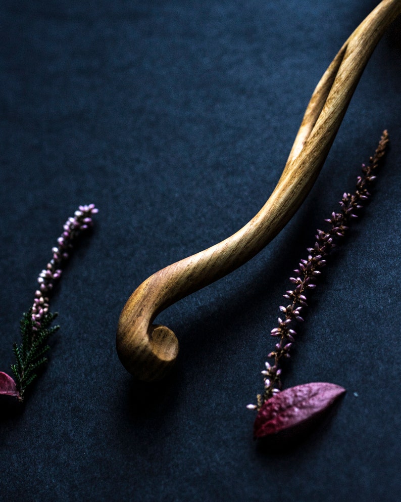 Hand Carved Wooden Spoon With A Hole and Acanthus Leaf Curl Etsy