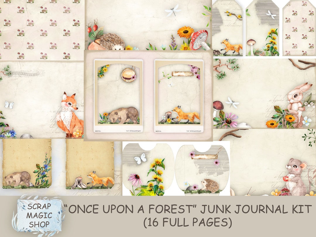 Whimsical Forest Junk Journal Digital Kit Woodland Animals - Etsy