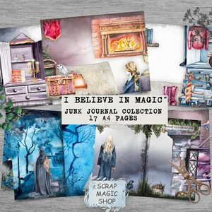 School of Magic Junk Journal, Digital Kit, School of Wizards, Printable ...