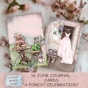 Hochzeit Junk Journal, 16 Ephemera Karten, Digital Kit, ATC Karten, Heirat, Hochzeit, Hochzeitsalbum, Sofort download.