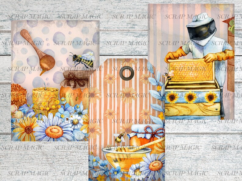 Bee Junk Journal Folio Kit, Loaded Folder, Honey Printables, Yellow ...
