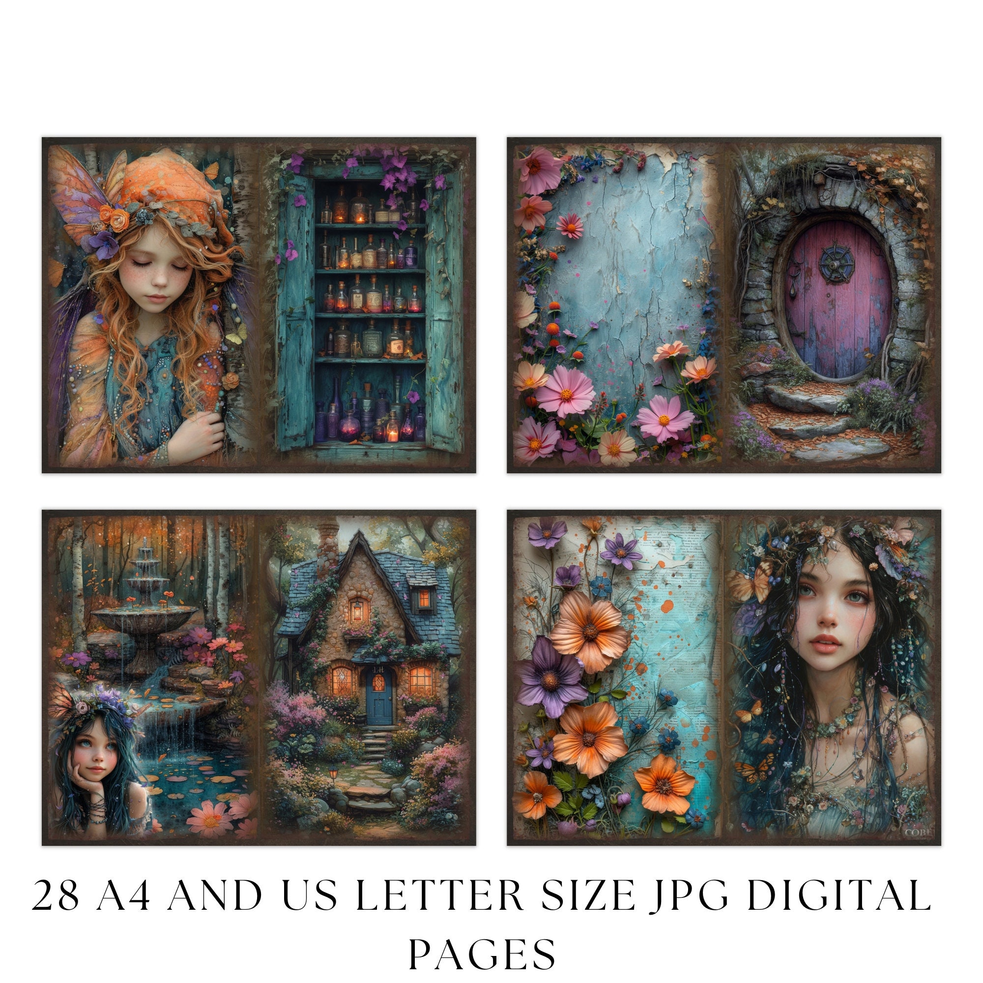 Purple Fairy Junk Journal Printable Kit, Mystical Fairytale Ephemera ...