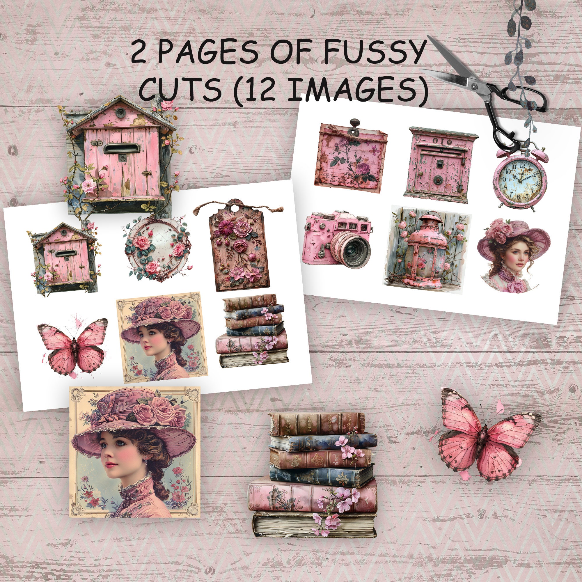 Shabby Chic Junk Journal Digital Folio Kit, Vintage Loaded Folder ...