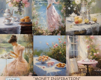 Monet inspiration Junk Journal, digital kit, digital download, printable collage sheets, junkjournals, journal supplies, scrapbook.