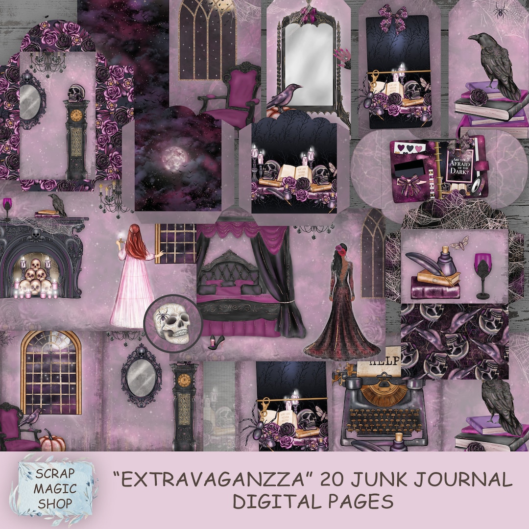 Gothic Junk Journal Digital Kit, Instant Download, Srap Book Printables ...