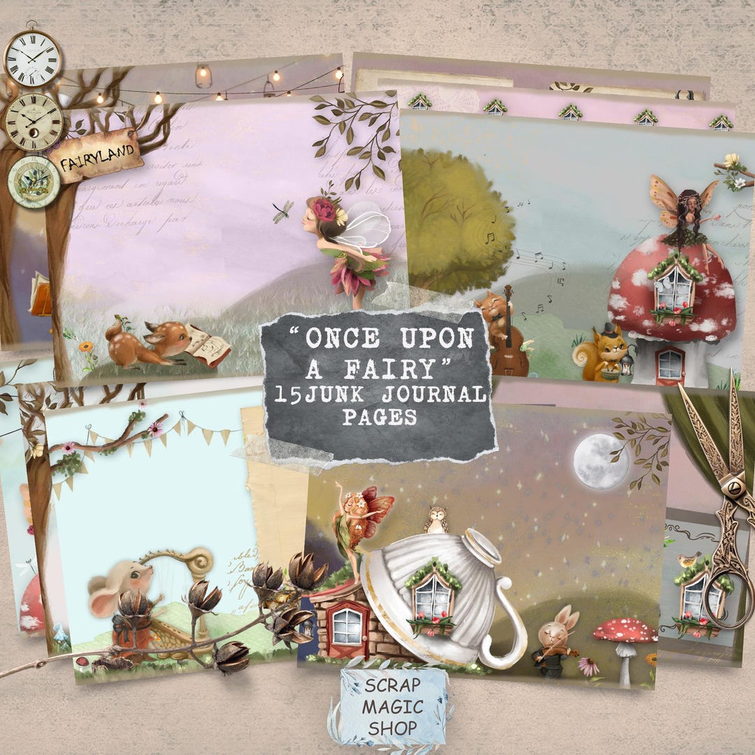 Spring Fairy Junk Journal Kit, Woodland Fantasy Collage Sheets (digital ...