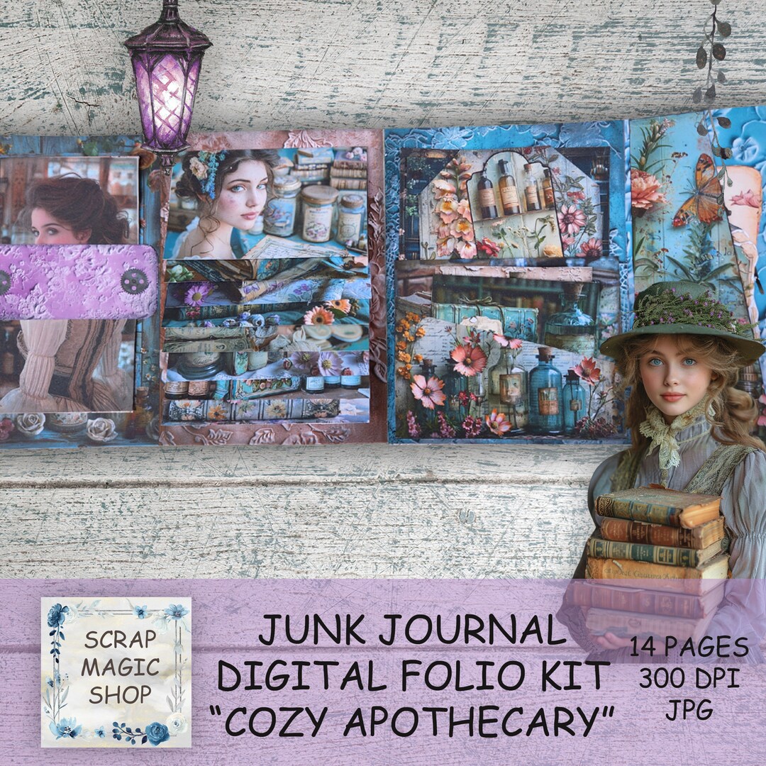 Apothecary Junk Journal Folio Kit, Vintage Loaded Folder, Victorian Era ...