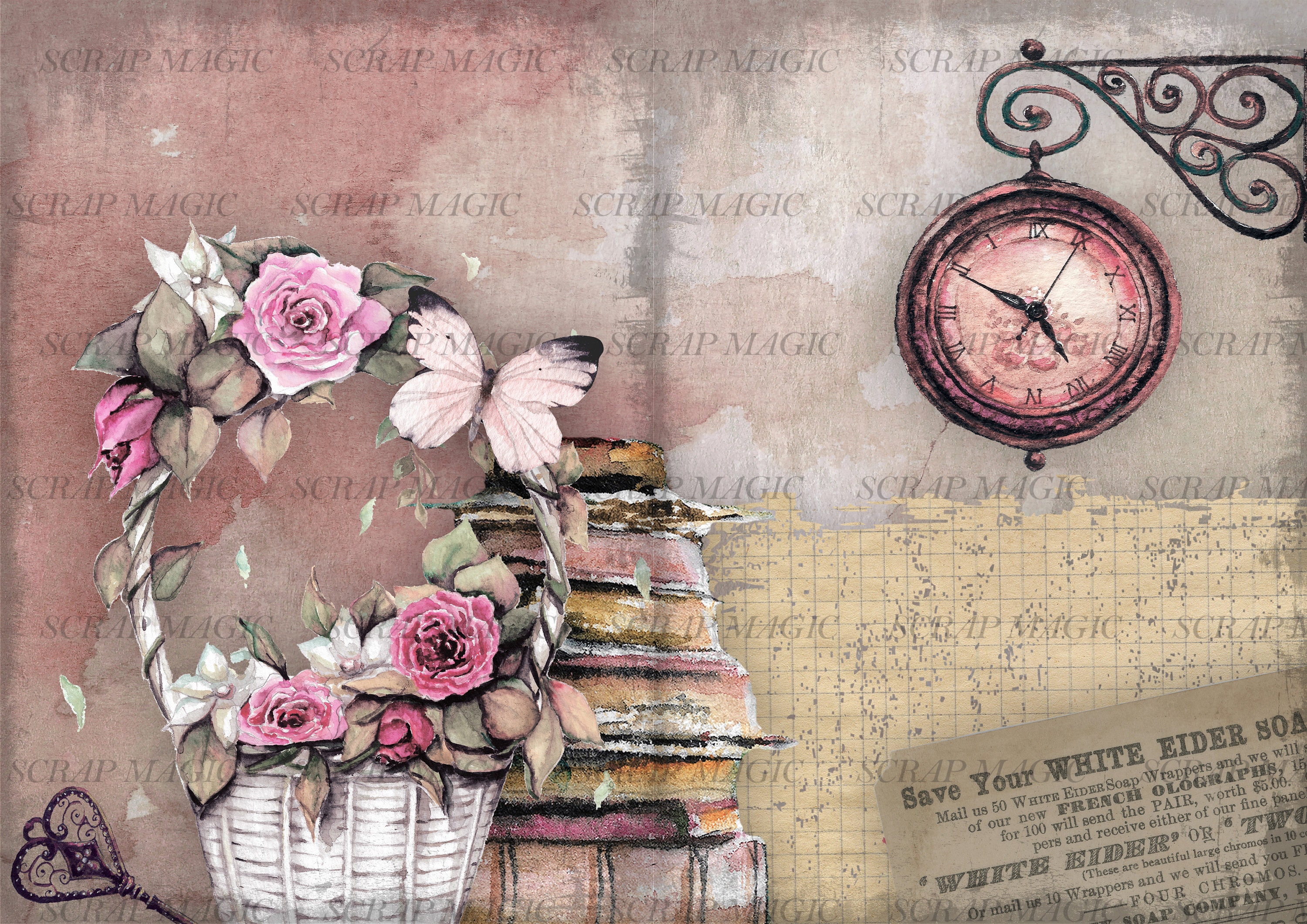 Victorian Ladies Junk Journal Digital Kit , Vintage Printable Collage ...