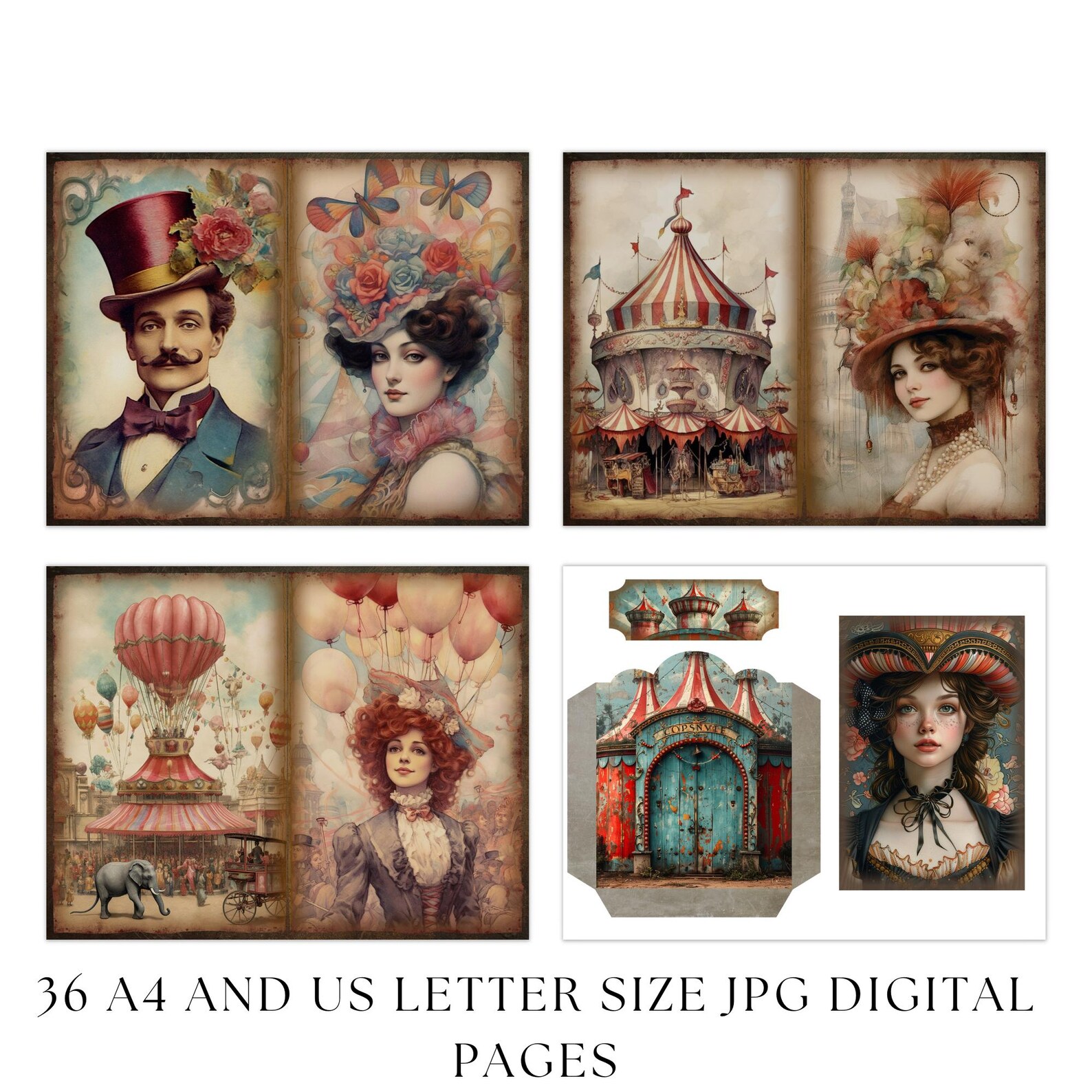 Vintage Circus Junk Journal, Digital Kit, Instant Download, Printable ...