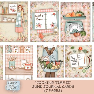 Cartes de journal de bordel de cuisine, éphémères, kit numérique complémentaire, téléchargement immédiat, journal de bordel de cuisine, pages de livres de cuisine, cartes de journalisation de recettes.