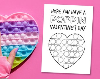 Pop it Valentinstagskarte | Niedliche Valentinstagskarte zum Ausdrucken | Valentinskarte Vorschule | Pop it Valentine Printable | Valentinskarten für Kinder