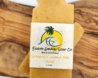 Turmeric Coconut Milk Soap Bar, Vegan Handmade Soap