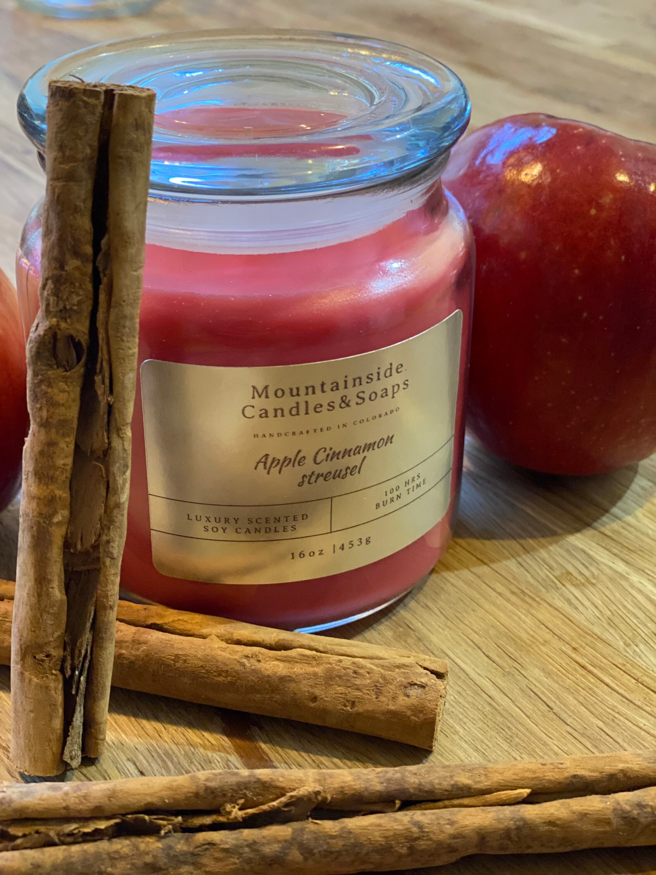 Apple Cinnamon Streusel Apple Candle Cinnamon Candle Red Etsy Australia