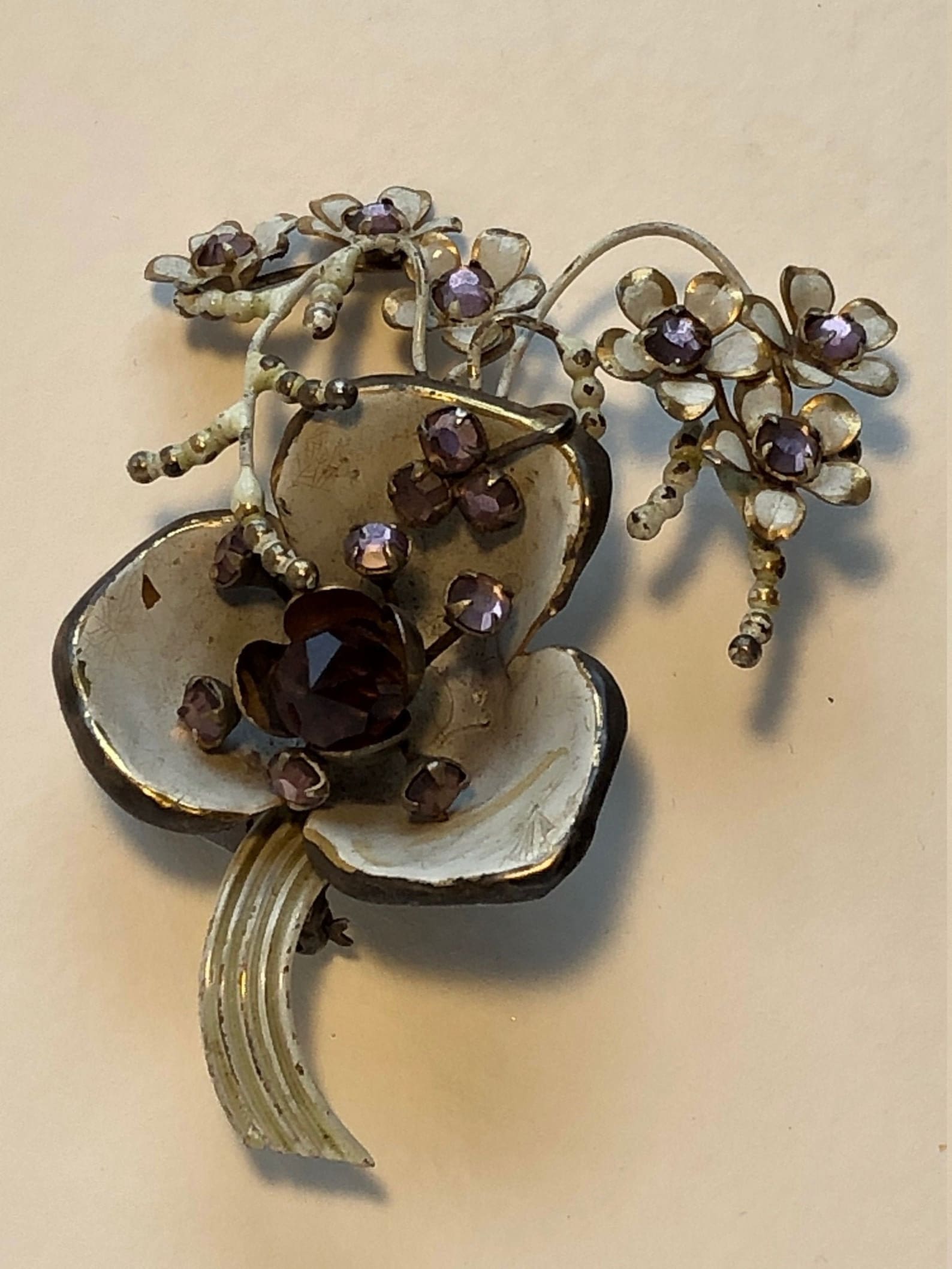 Exquisite Sandor Sterling and Enamel Floral Brooch With Etsy