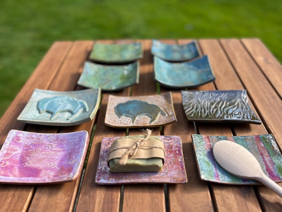 Ceramic Soap Dishes, Spoon rests, hand built, unique finishes