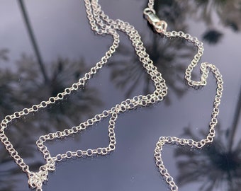 Pendant chain, Sterling Silver, Rolo chain, Dainty chain, 19.25 inches