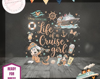 Life of a Cruise Girl | DTF Transfer | Cruise Tshirt | TS Inspired | Disney Cruise | Retro Cruise