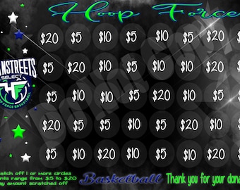 You Pick the Amounts - Downloadable Scratch Off Fundraiser Cards - Cheerleaders - Gymnast - Dance - Football - Basketball
