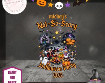 MNSSHP DTF | Halloween Party Shirt | Mouse Ear Shirt | Ready to Press | Not So Scary