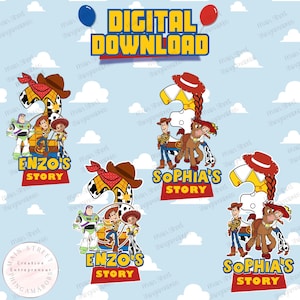 Toy Story Birthday PNG – Custom Name & Age – Woody or Jessie Style – Digital Shirt Design – Buzz Lightyear – Kids Birthday Download