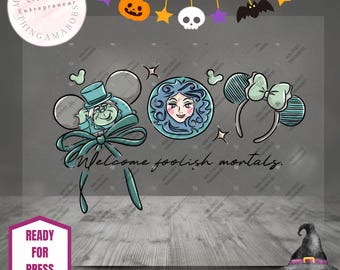 Haunted Mansion DTF | Disney Coquette Mouse Ears | Disney Haunted Mansion | Ready to Press | Halloween DTF