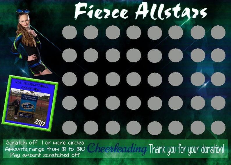 Scratch Off Fundraiser Cards Cheerleaders Gymnast Dance Etsy