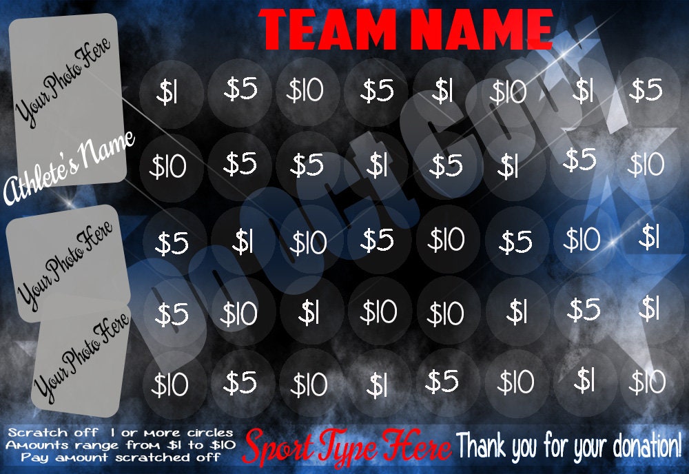 Completed Scratch off Fundraiser Cards Cheerleaders Etsy