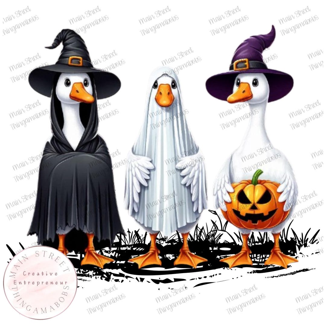 Spooky Goose Trio PNG - Halloween Goose - Boo Goose - Boo Geese ...
