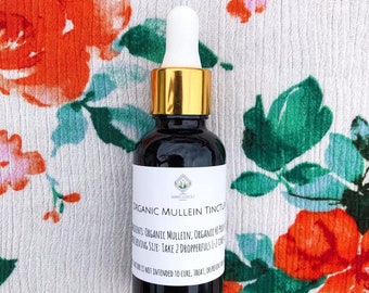 Organic Mullein Herbal Tincture / Extract | May Promote Lung Cleansing, Detox & Wellness