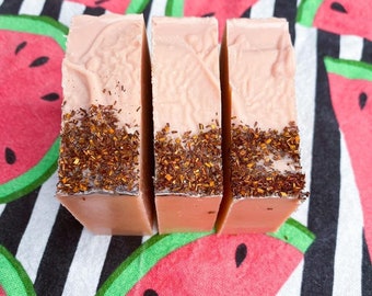 Pink Grapefruit Cold Process Natural + Vegan Bar Soap | Hand, Face, Body Soap Wash Scented With Organic Essential Oils
