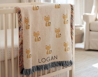 Couverture personnalisée pour bébé guépard, nom personnalisé Safari imprimé animal, literie confortable jungle pour chambre d'enfant, joli cadeau de baby shower chat sauvage