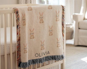 森の動物たちベビーブランケット：ミンキーフリースまたはシェルパ