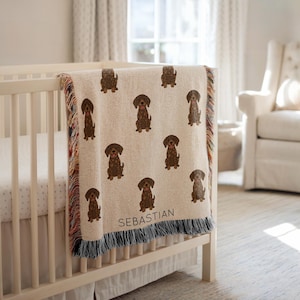 Couverture personnalisée pour bébé chien pointeur allemand à poil court, jeté de bébé pour chiot avec nom personnalisé, cadeau de baby shower pour amoureux des animaux de compagnie, décoration de chambre d&#39;enfants GSP