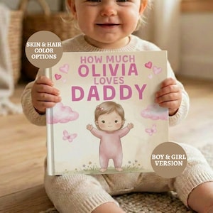 Personalized Storybook for Dad, Custom Baby Book Daddy from Daughter, New Dad Gift, Father's Day Gift from Girl, Gift from Kids, Daddy Gift