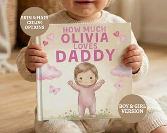 Personalized Storybook for Dad, Custom Baby Book Daddy from Daughter, New Dad Gift, Father's Day Gift from Girl, Gift from Kids, Daddy Gift