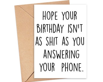 Funny Birthday Card, Rude Birthday Card, Birthday Card, Birthday Card For Friend, Funny Gift Birthday Cards, Birthday, Card