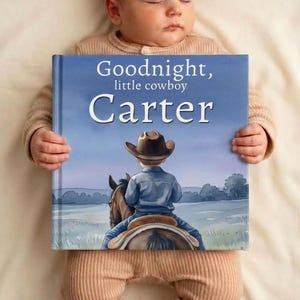 Cuento de vaquero personalizado para dormir, libro de vaquero occidental personalizado para bebé, regalo de recuerdo con temática vaquera, libro para recién nacidos y niños pequeños, regalo para baby shower.