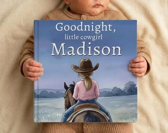 Personalized Cowgirl Bedtime Story Book, Custom Western Cowgirl Baby Book, Cowgirl Keepsake Gift, Newborn Toddler Book, Baby Shower Gift