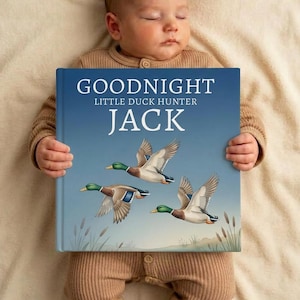 Personalized Little Duck Hunter Lullaby Book, Custom Mallard Duck Bedtime Story Book, Duck Hunting Baby Keepsake, Mallard Duck Nursery Gift