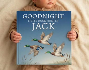 Personalisiertes kleines Entenjäger-Wiegenliedbuch, kundenspezifisches Stockenten-Enten-Gutennacht-Geschichtenbuch, Entenjagd-Baby-Andenken, Stockenten-Kinderzimmergeschenk