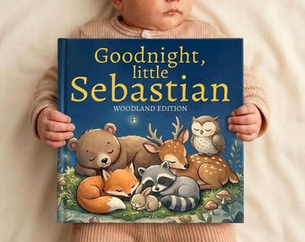 Livre d'histoires personnalisé au coucher des animaux de la forêt, livre d'animaux de la forêt personnalisé, cadeau souvenir pour chambre d'enfant des bois, cadeau de baby shower, décoration boisée