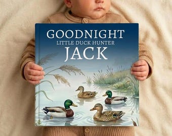 Personalized Mallard Duck Lullaby Book, Custom Little Duck Hunter Bedtime Story Book, Duck Hunting Baby Keepsake, Mallard Duck Nursery Gift